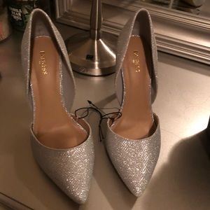 Silver sparkly heels